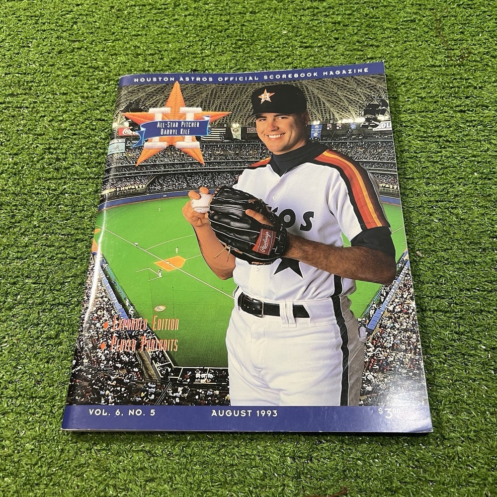 Vintage 90s Houston Astros Program Unscored Daryl Kile Cover Memorabilia Rainbow